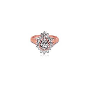 9ct Rose Gold Claw Set Cluster Diamond Ring