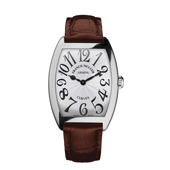 Franck Muller 2852 Curvex Quartz White Dial Brown Strap Stainless