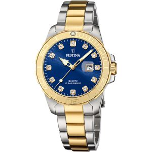 Festina Boyfriend Blue Dial Two-Tone Stainless Steel Watch