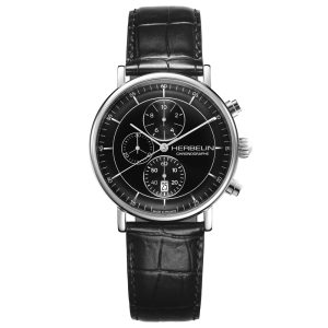 Herbelin Inspiration Chrono Black Dial Stainless Steel Watch