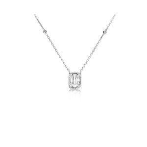 18ct White Gold Claw Set Diamond Pendant