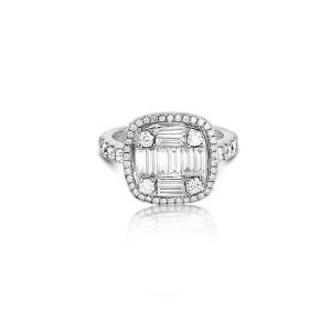 18ct White Gold Claw Set Selene Diamond Ring