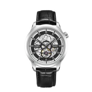 Rotary Greenwhich Automatic Black Skeleton Stainless Steel Watch