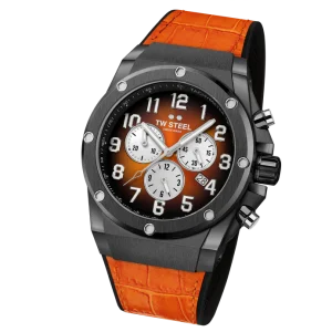 TW Steel Ace Genesis Chronograph Orange Dial Black PVD Stainless Steel Watch