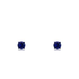 A.R.Z Stainless Steel 7mm Blue Stud Earrings