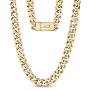 A.R.Z Stainless Steel Gold Cuban Link Necklace