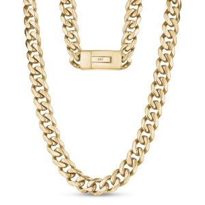 A.R.Z Steel Cuban Link Yellow Stainless Steel Chain