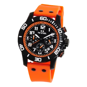 W Steel Carbon Chronograph Orange/ Black Carbon Watch