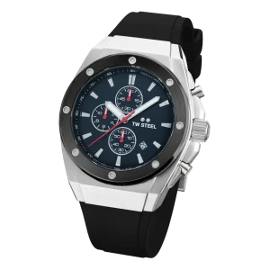 Tw Steel Ceo Tech 44Mm Black Dial Chronograph Stainless Steel Watch