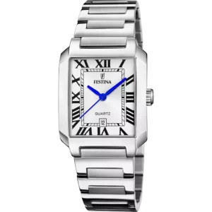 Festina Ladies On The Square White Dial Stainless Steel Watch