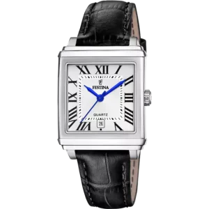 Festina Ladies On The Square White Dial Stainless Steel Watch