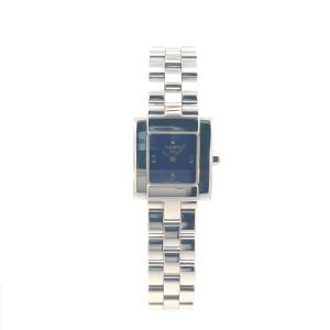 Pre Owned Tissot Classic Square Blue Dial Stainless Steel Watch