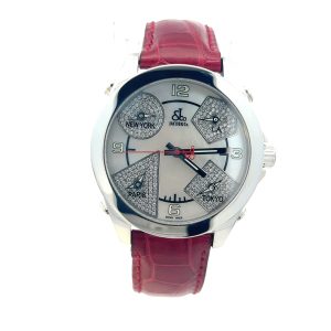Pre Owned Jacob & Co Five Time Zone Diamond Stainless Watch