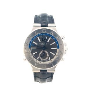 Pre Owned Bvlgari Diagono Gmt Stainless Steel Watch