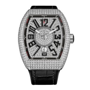 Franck Muller Vanguard Full Diamond Stainless Steel Watch