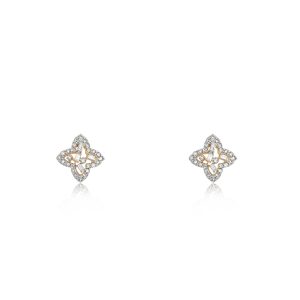 9ct Yellow Gold Claw Set Diamond Piccola Earrings