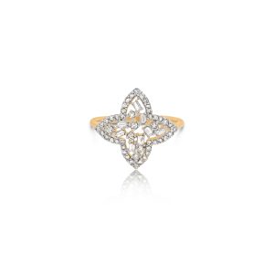 9ct Yellow Gold Claw Set Diamond Piccola Ring