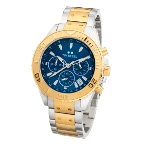 TW Steel Diver Chrono Blue Dial Two Tone Stainless Steel Watch