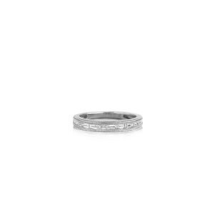 9ct White Gold Channel Set Milgrain Diamond Eternity Band
