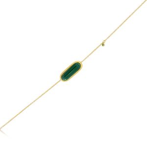 9ct Yellow Gold Emerald & Malachite Piccola Bracelet