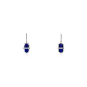 9ct Rose Gold Claw Set Diamond & Lapis Lazuli Piccola Earrings