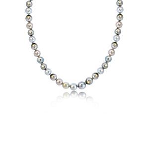 Silver Multi Colour Salt Water Pearl Necklace