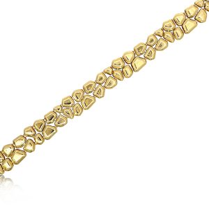 9ct Yellow Gold Cobble Stone Link Fancy Bracelet