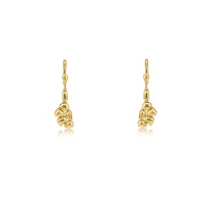 9ct Yellow Gold Cobble Stone Link Fancy Earrings