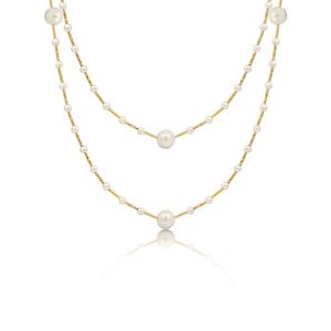 18ct Yellow Gold & Silver Fresh Water Pearl Necklace