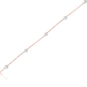 18ct Rose Gold Scattered Small Fresh Water Pearl Bracelet