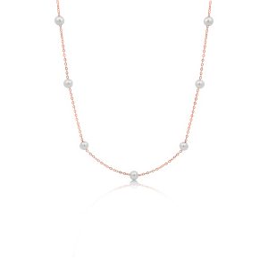 18ct Rose Gold Scattered Small Fresh Water Pearl Necklace