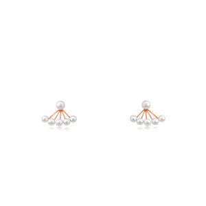 18ct Rose Gold Fresh Water Pearl Double Wear Earrings