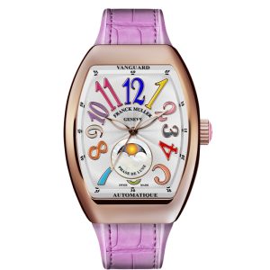Franck Muller Vanguard 32 Colour Dreams Moon Phase 18 Rose Gold Watch