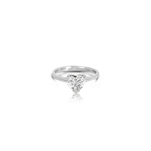 18ct White Gold Claw Set Heart Diamond Solitaire Ring
