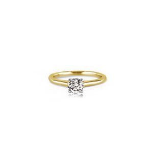 18ct Yellow Gold Claw Set Diamond Solitaire Ring