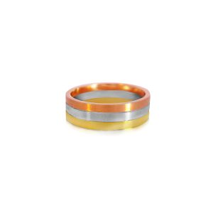 Tri-Tone Brushed Comfy Fit 6mm Gents Legend Band