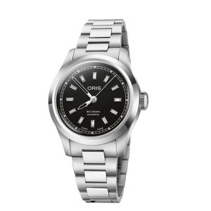 Oris Big Crown Diamonds Black Dial Stainless Steel Watch