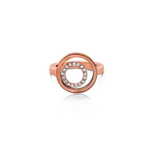 14ct Rose Gold Claw Set Diamond & Interchangeable Mother of Pearl Aura Ring