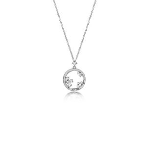 14ct White Gold Claw Set Diamond & Interchangeable Mother of Pearl Aura Pendant