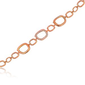 14ct Rose Gold Claw Set Diamond & Interchangeable Mother of Pearl Aura Bracelet
