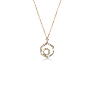 14ct Yellow Gold Claw Set Diamond & Interchangeable Mother of Pearl Aura Pendant