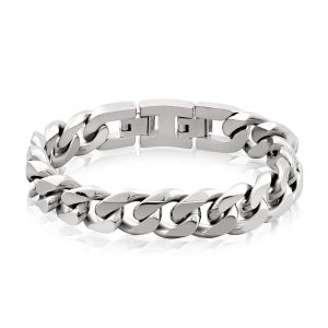 A.R.Z Stainless Steel Cuban Link Bracelet