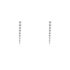 9ct Yellow Gold Claw Set Diamond Drop Piccola Earrings