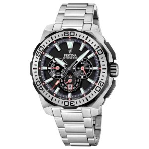 Festina Chrono Bike Black Dial Stainless Steel Watch