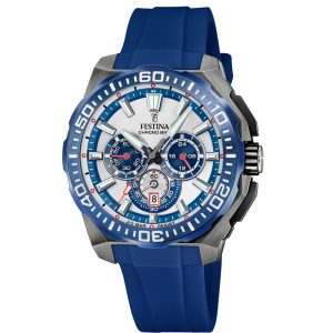 Festina Chrono Bike Blue/White Dial Stainless Steel Watch