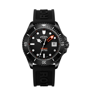 Rotary Seamatic Black Dial Black PVD Stainless Steel Watch