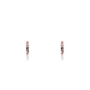 9ct Yellow Gold Claw Set Round Diamond Piccola Hoop Earrings