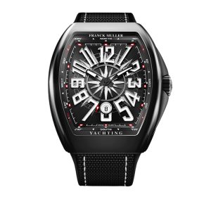 Franck Muller Vangaurd Yachting White Indices Black Dial Ceramic Watch