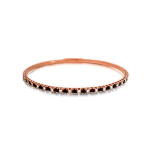 18ct Rose Gold Claw Set Black & White Diamond Tennis Bangle