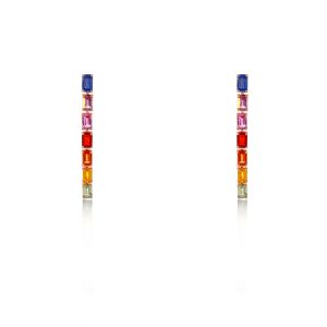 18ct Rose Gold Claw Set Multi Color Bellagio Dolce Vita Drop Earings